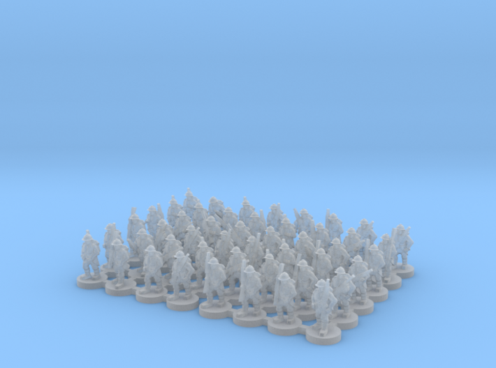 1/220 WW1 French infantry marching 3d printed