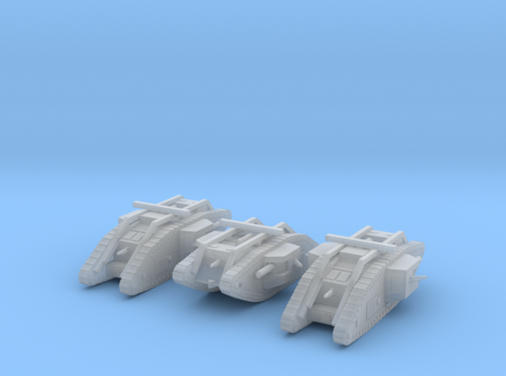 6mm Mk.V Male tanks with rails (3) 3d printed