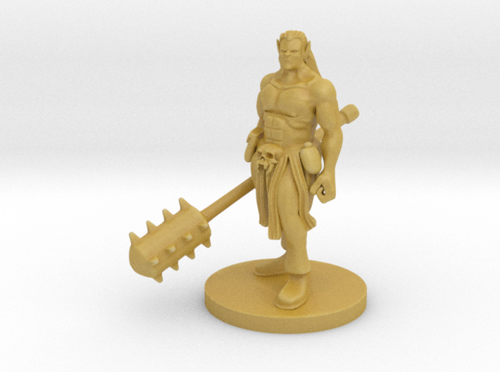 Half Orc Male Monk with Kanabo 3d printed 