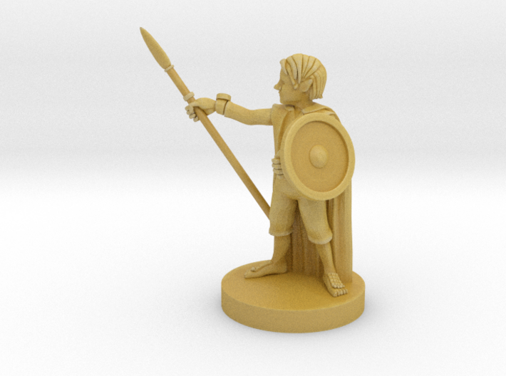 Halfling Light Cleric with a Spear and Shield 3d printed 