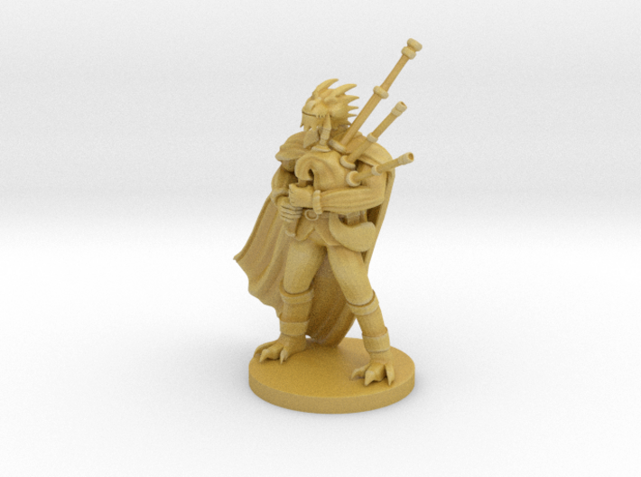 Dragonborn Male Bard with Bagpipes 3d printed 