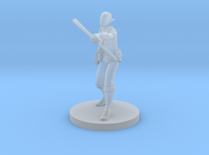 Elf Female Wizard Bald with One Arm 3d printed 