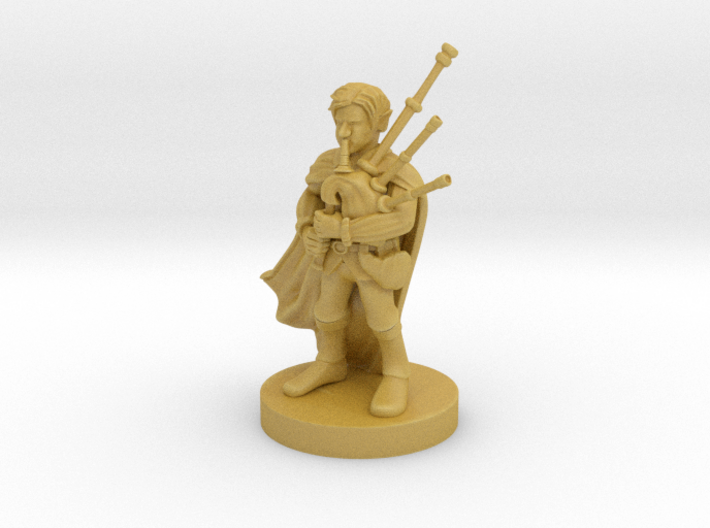 Gnome Male Bard with Bagpipes 3d printed 