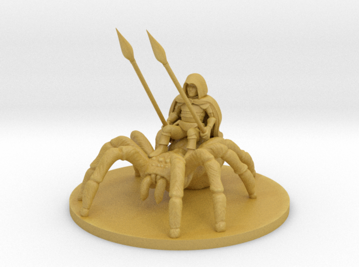 Halfling Male Ranger on Giant Spider 3d printed 
