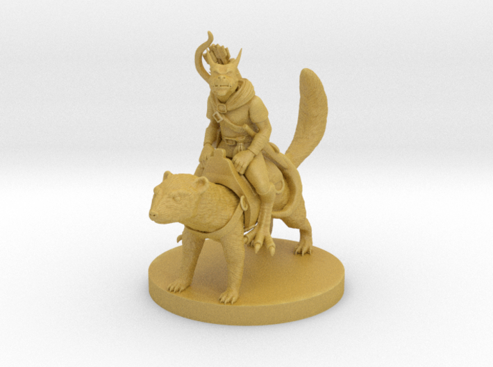 Kobold Ranger on a Dire Weasel 3d printed 