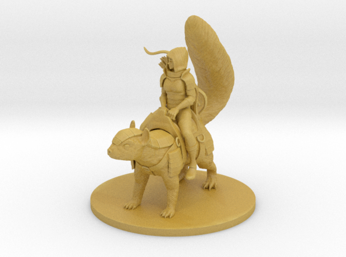 Elf Female Ranger with Dire Squirrel 3d printed 