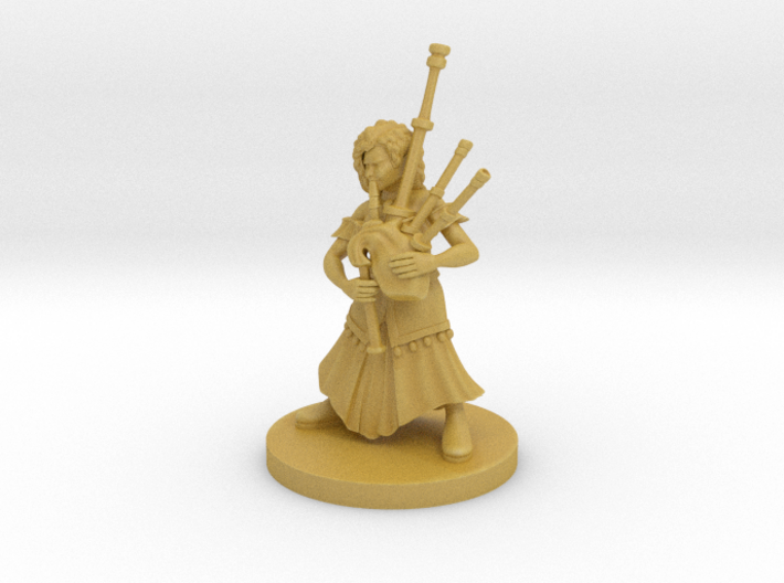 Dwarf Female Bard with Bagpipes 3d printed 