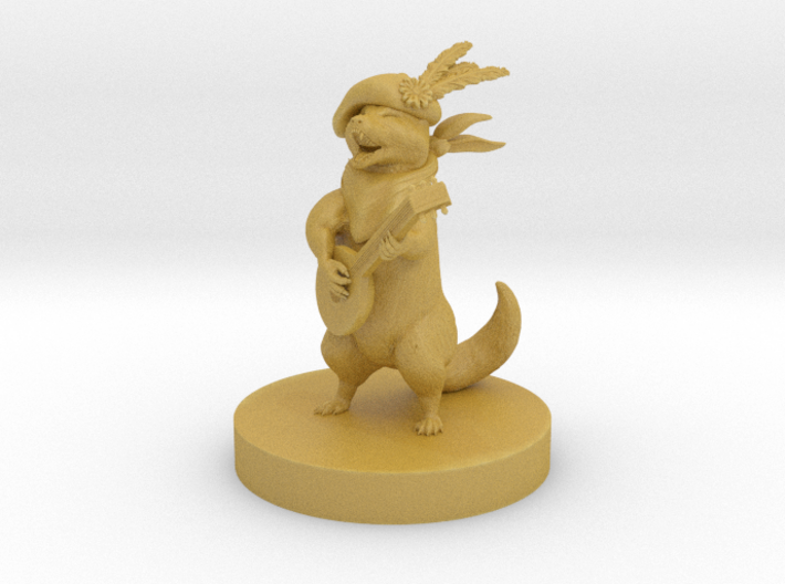 Raccoon Bard with Lute 3d printed 