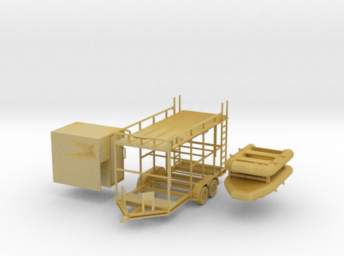 Swift Water Rescue Trailer & Boats 1-64 Scale 3d printed 