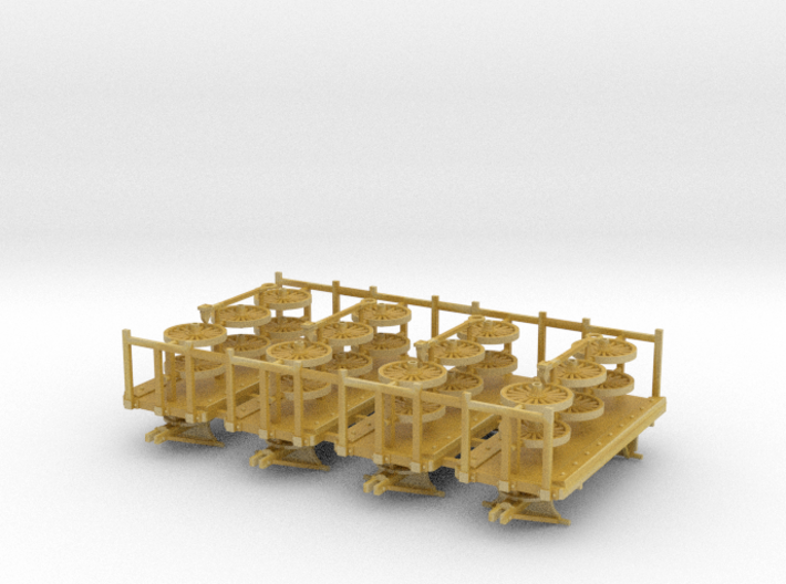 S Scale Baggage Cart Kit 4 carts 3d printed 