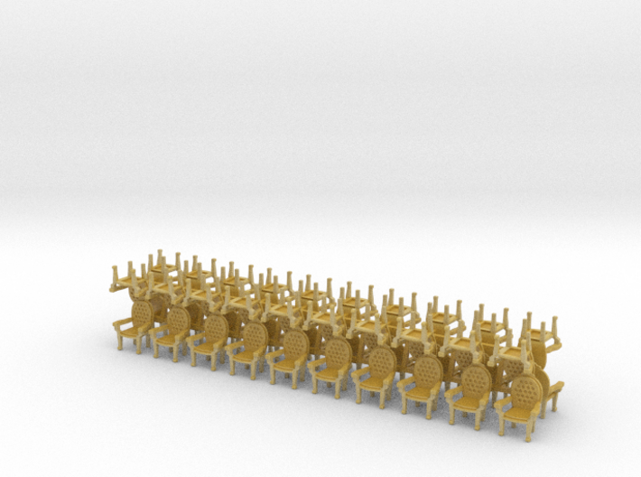 HO Scale Parlor chairs X40 (higher detail) 3d printed 