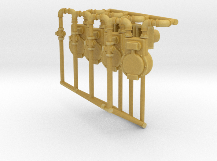 O Scale Gas And Electric Meters X4 1/48 3d printed 