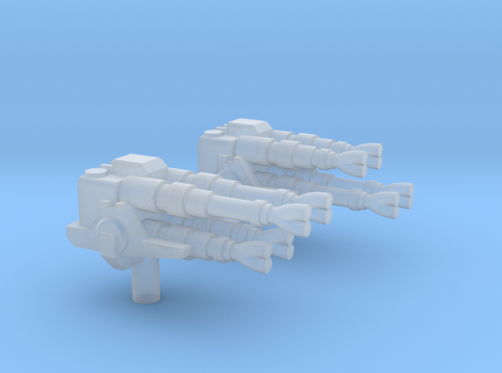 Medium/Large ship Quad cannons -firing positions 2 3d printed
