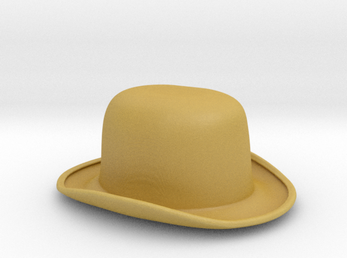 Flat-topped Bowler Hat (1:6 Scale) 3d printed