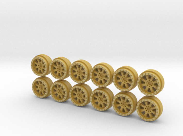 Set of 3 - Fuel Racing Bead Lock Off-Road Wheels 3d printed