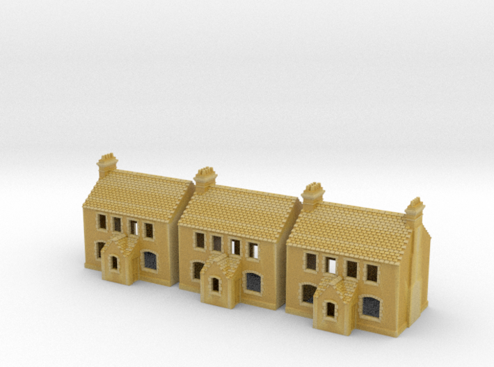 CNS Workers Cottage Set Of 3 - T-Gauge - 1:450 3d printed