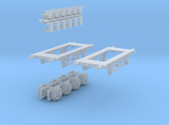 Pair of N-gauge 9' 6&quot; wb chassis 3d printed