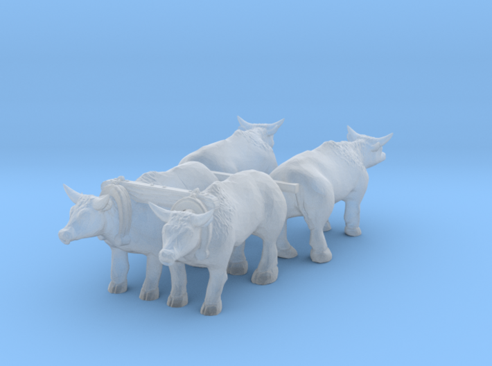 HO Scale Oxen Set 3d printed