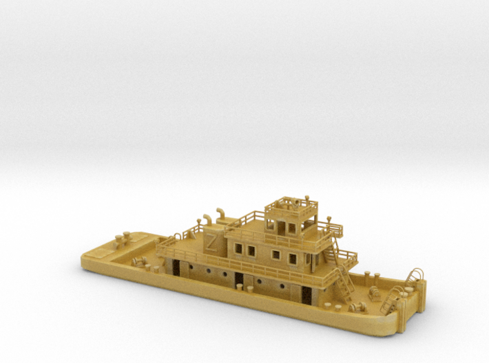 128' Pusher Boat in Z scale 3d printed 