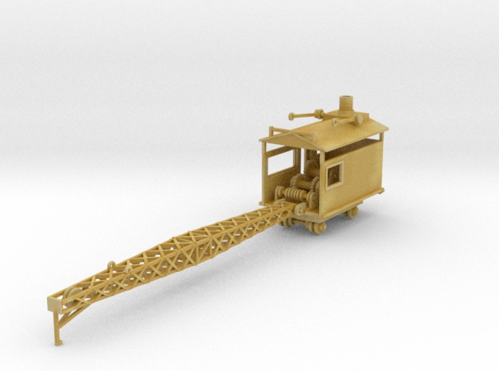 Logging rail car mounted crane Z scale 3d printed 