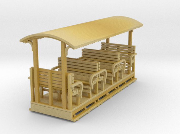 OO9 Small toastrack open coach 3d printed