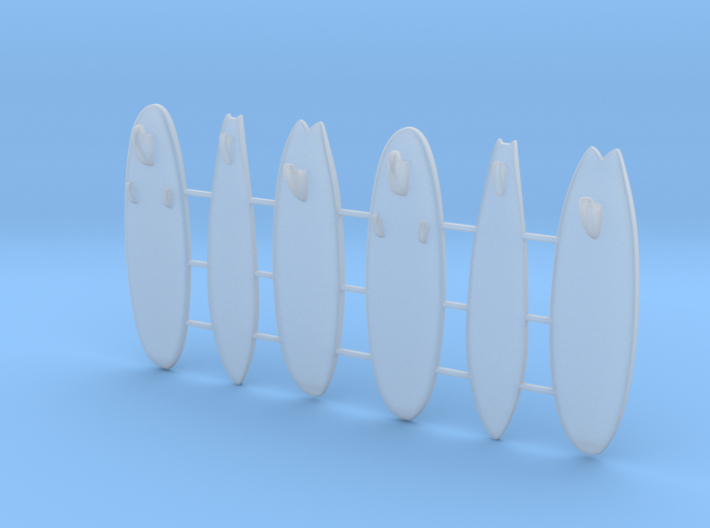 6 Surf Board Set for Hot Wheels 3d printed