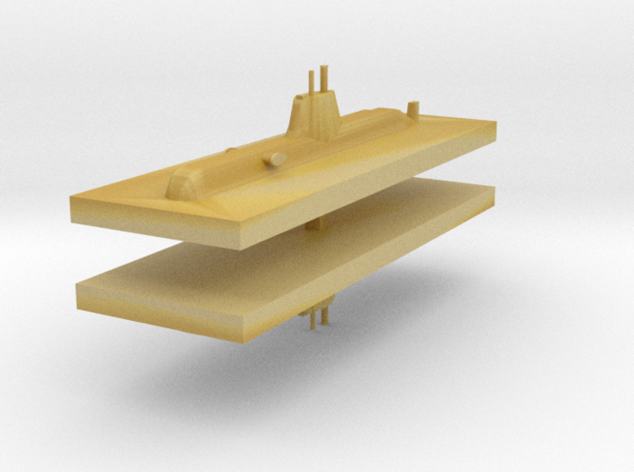 HDW 209PN Submarine 1:2400 x2 3d printed 