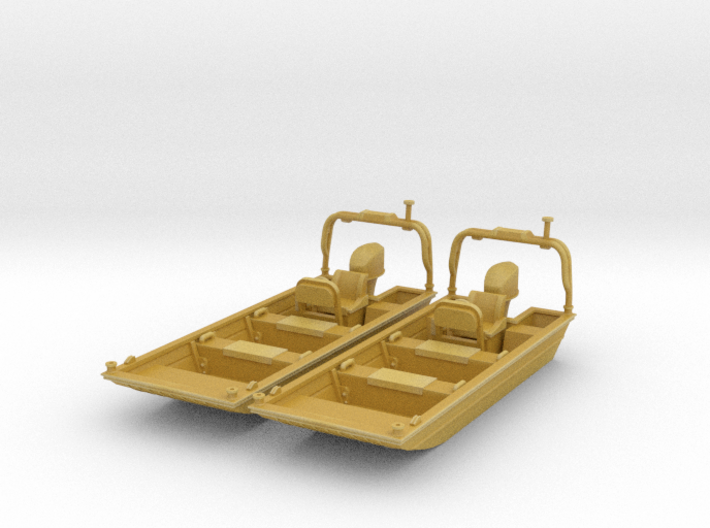 Flat Bottom Boat 01.  HO Scale (1:87) 3d printed 