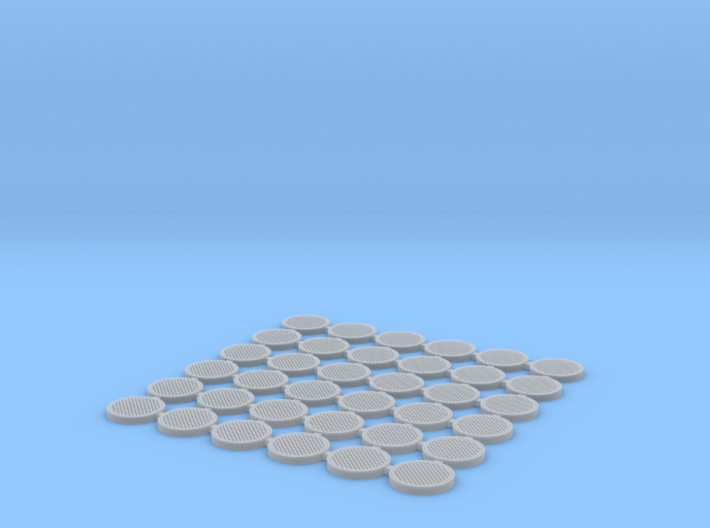 Manhole covers 01. HO Scale (1:87) 3d printed