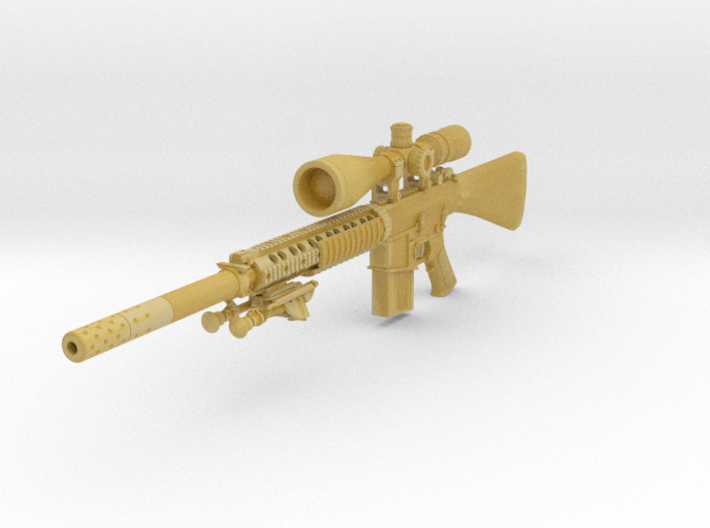 1/12th K11 bipod (folded) suppressor hunter scope 3d printed 