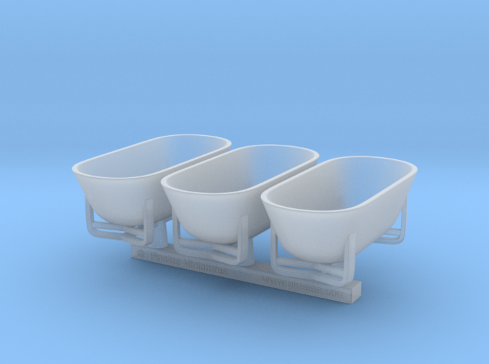 Moderm Bathtube 01. 1:64 Scale x3 Units 3d printed