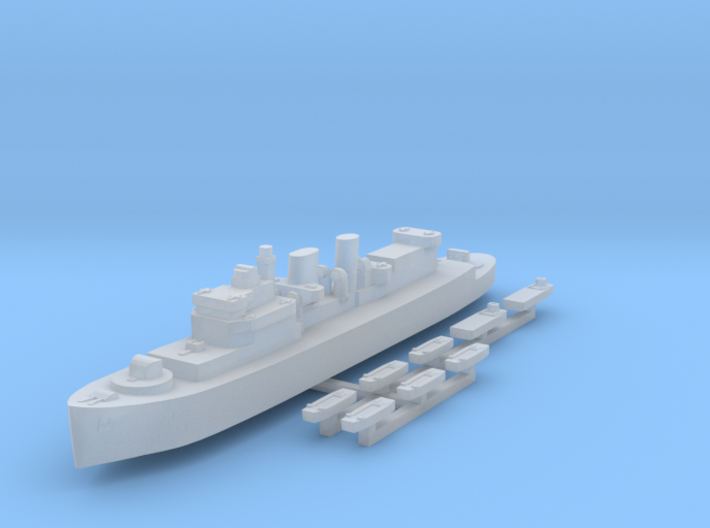 HMCS Prince Henry &amp; landing craft 1:1800 3d printed
