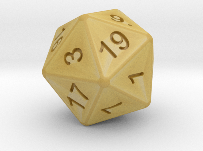 20 sided dice (d20) 20mm dice 3d printed