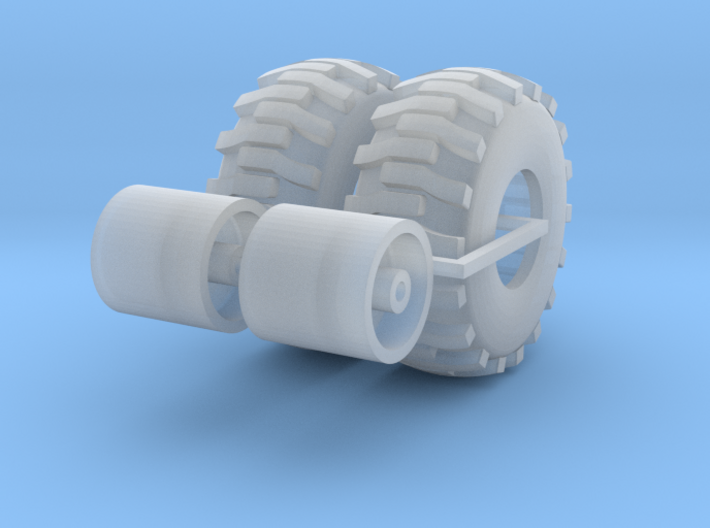 1:64 scale Back hoe Tire And Wheel Assy 3d printed