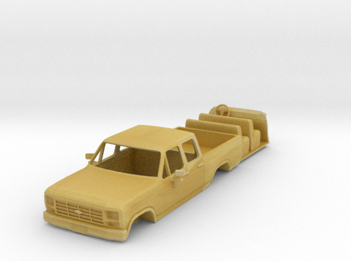 1/87 1980's Ford Crew Cab with Interior 3d printed 