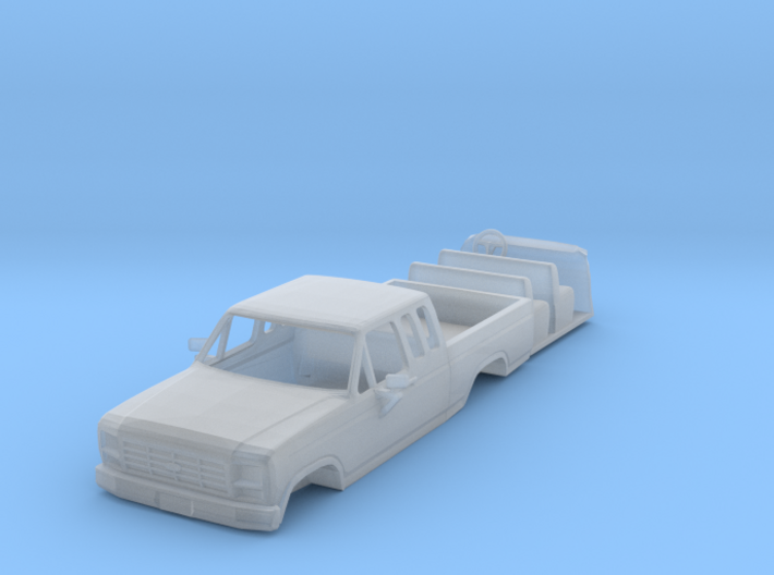 1/87 1980's Ford Super Cab Truck with Interior 3d printed