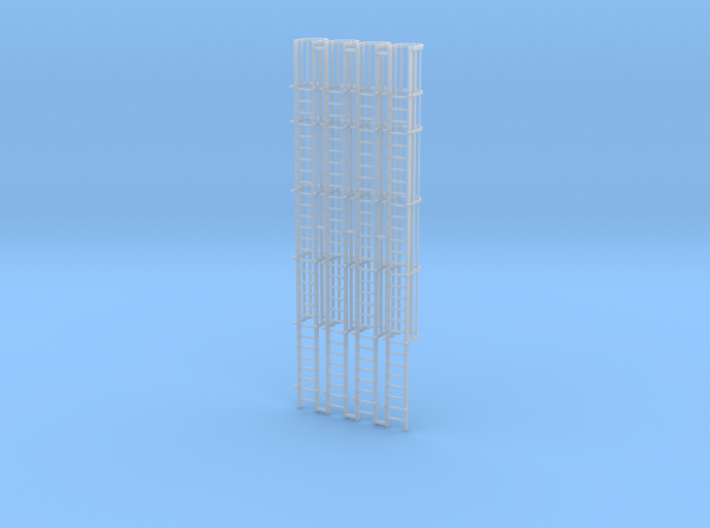 'N Scale' - (4)-30' Caged Ladder - Caged to Top 3d printed
