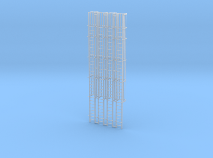 'HO Scale' - (4) 30' Caged Ladder - Cage to Top 3d printed