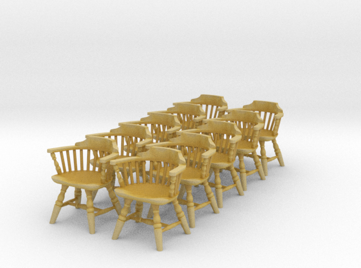 1:48 Windsor Low Back Chair (Set of 10) 3d printed 