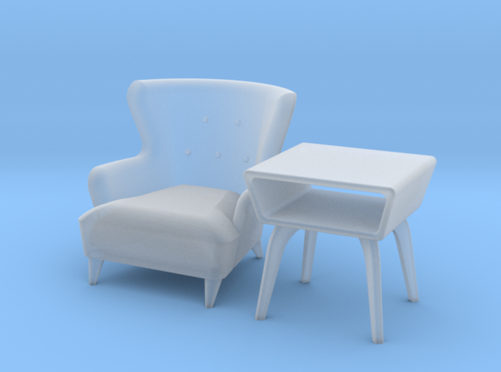 1:48 Wingback Chair Set 3d printed
