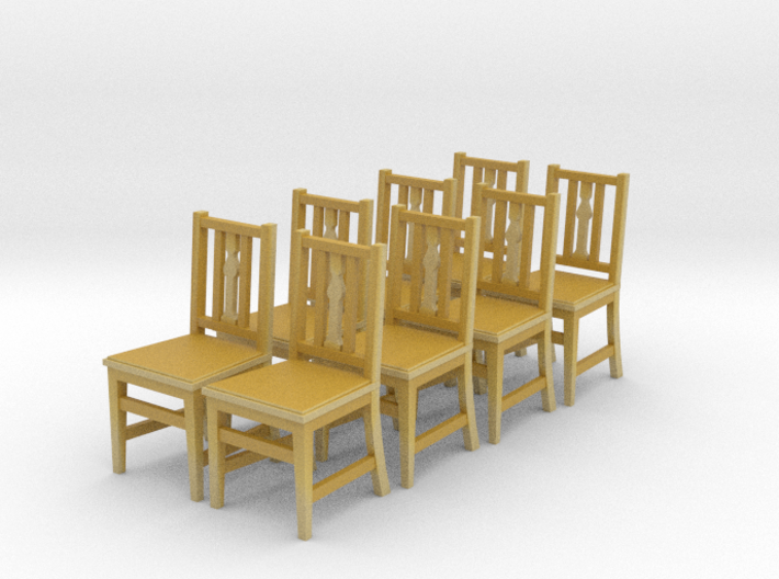 1:48 Arts & Crafts Chair, Set of 8 3d printed 