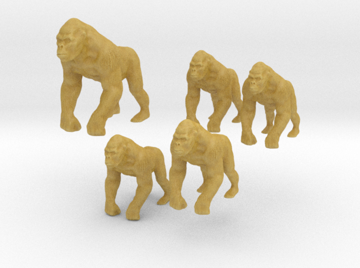 Gorillas - 1:160 (N scale) 3d printed 