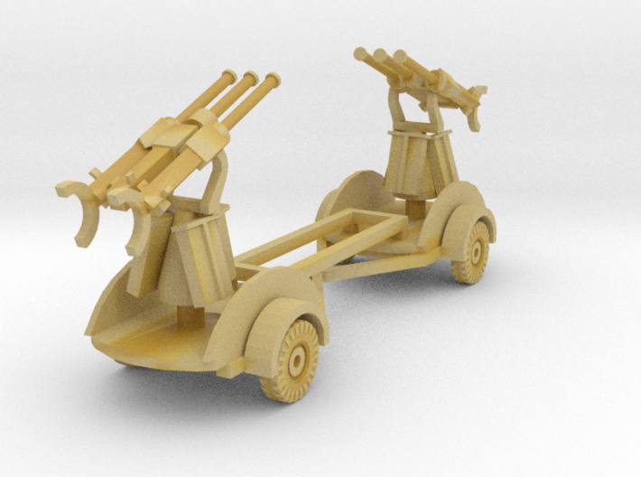 1/144 set of two 20mm Flak Drilling trailer 3d printed