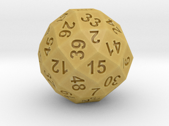 50-side dice (solid core) 3d printed