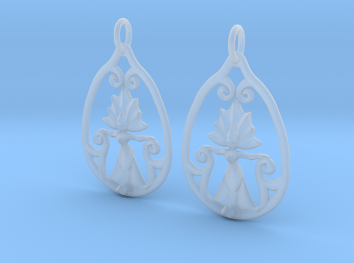 Art Nouveau Goddess of Progress Earrings 3d printed