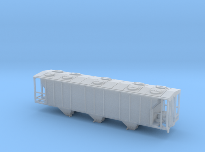 PS2 3 Bay Covered Hopper TT Scale Body 3d printed
