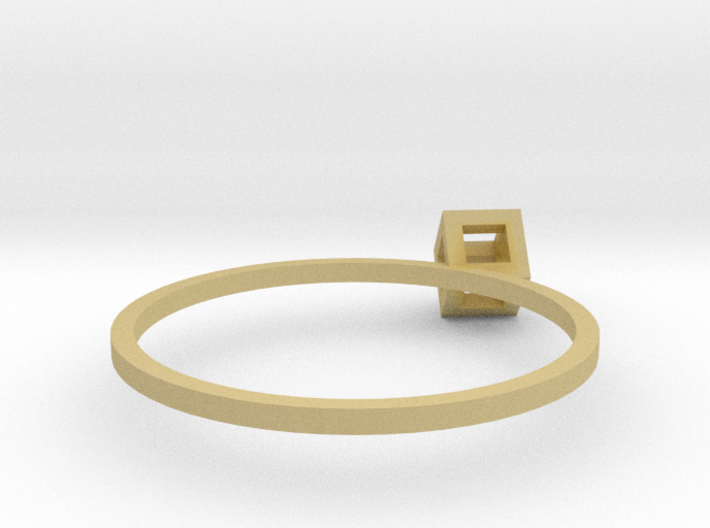 Cube Wireframe Ring 3d printed
