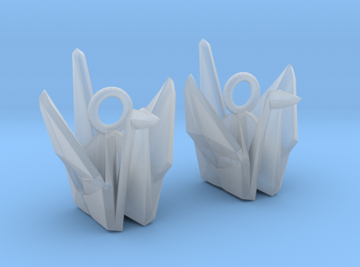 Origami Crane Earrings 3d printed