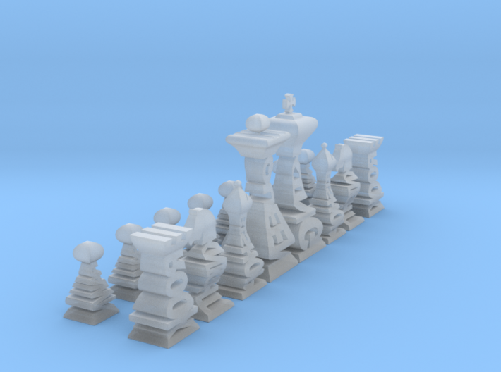 Mini Typographical Chess Set 3d printed