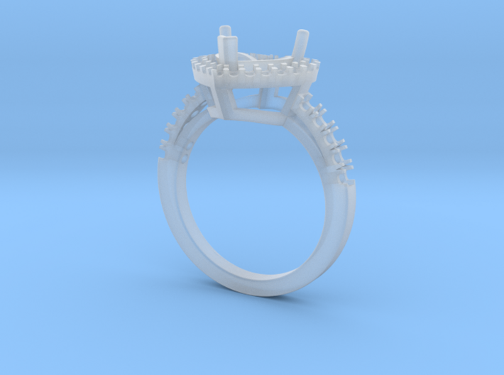 Heart Pave Diamond Ring 3d printed